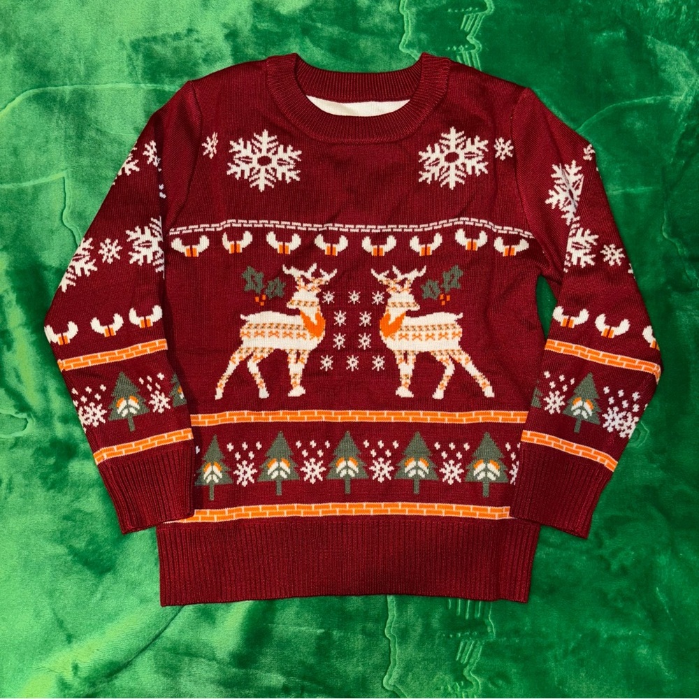 Festive Red Reindeer Sweater